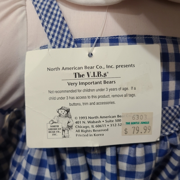 Vintage 1993 VIB Very Important Bear Judy Bearland Garland - Picture 11 of 11